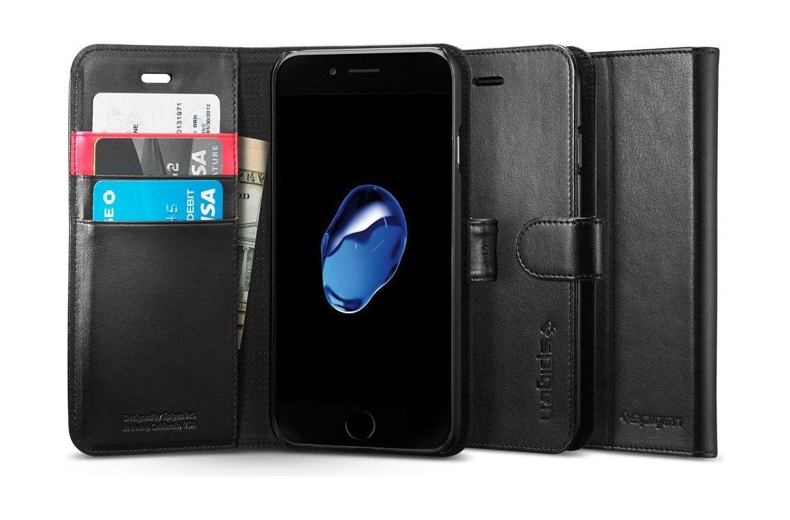Spigen Wallet S Protective Leather Case for iPhone 7 - Black