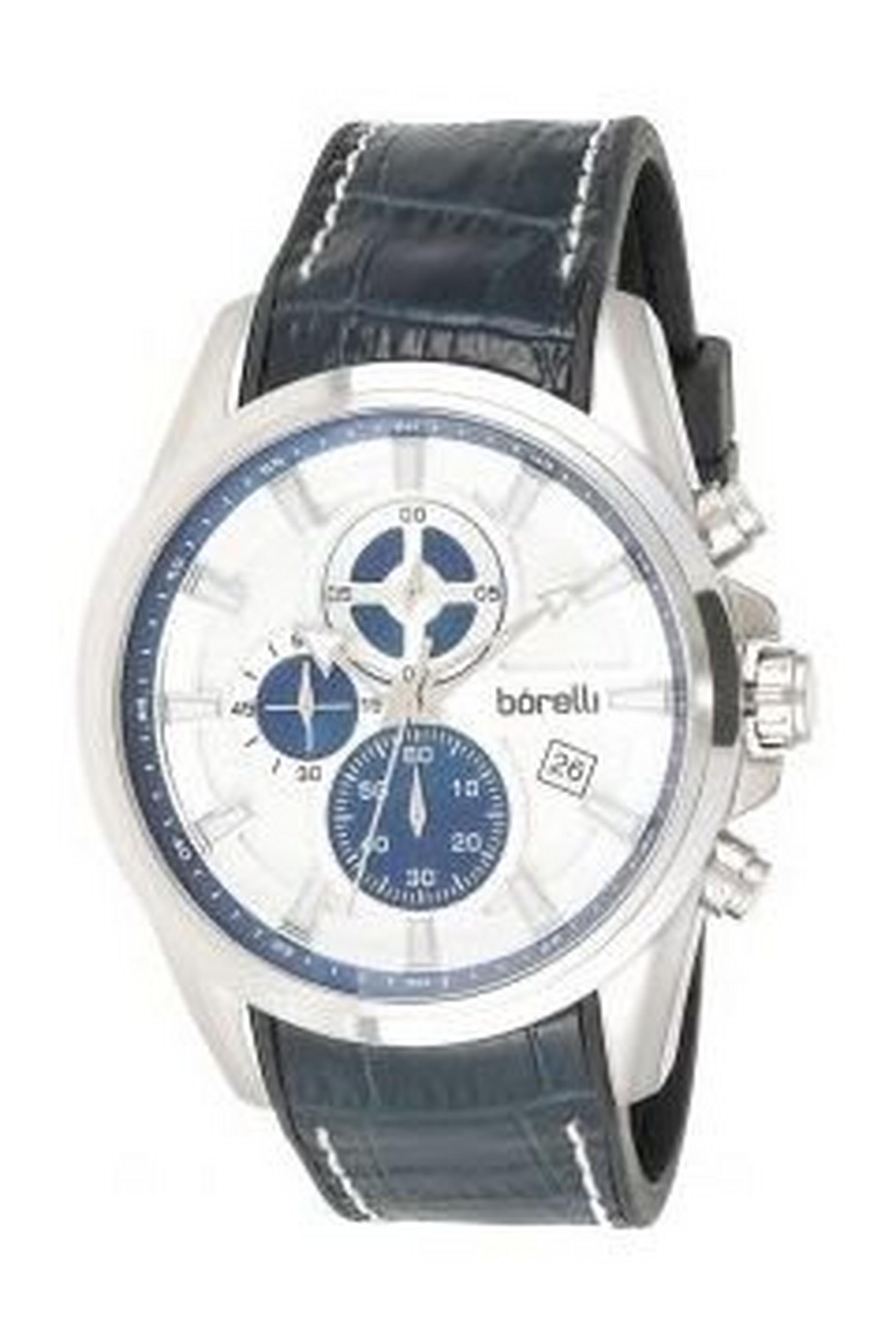 Borelli BMS12500004 Gents Chronograph Watch - Rubber / Leather Strap – Blue