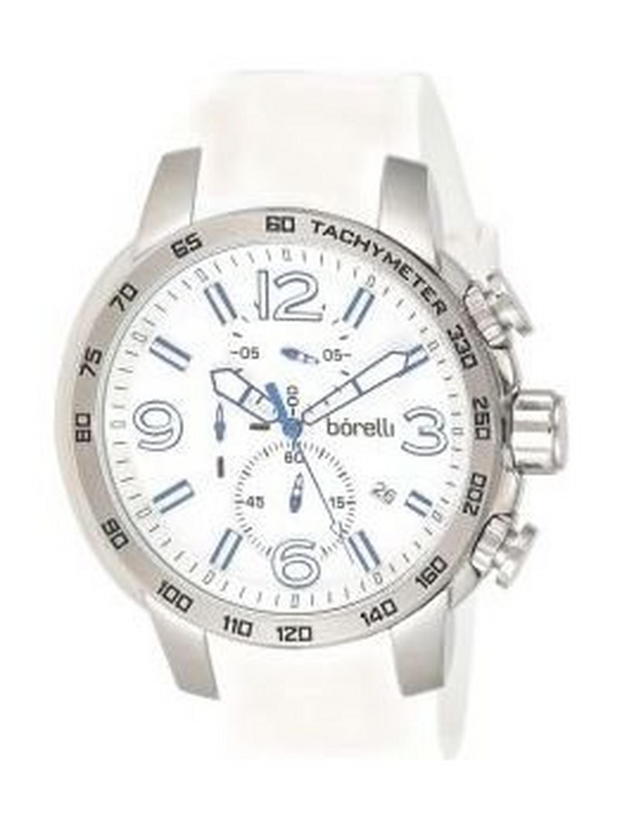 Borelli BMS12500015 Gents Chronograph Watch - Rubber Strap – White
