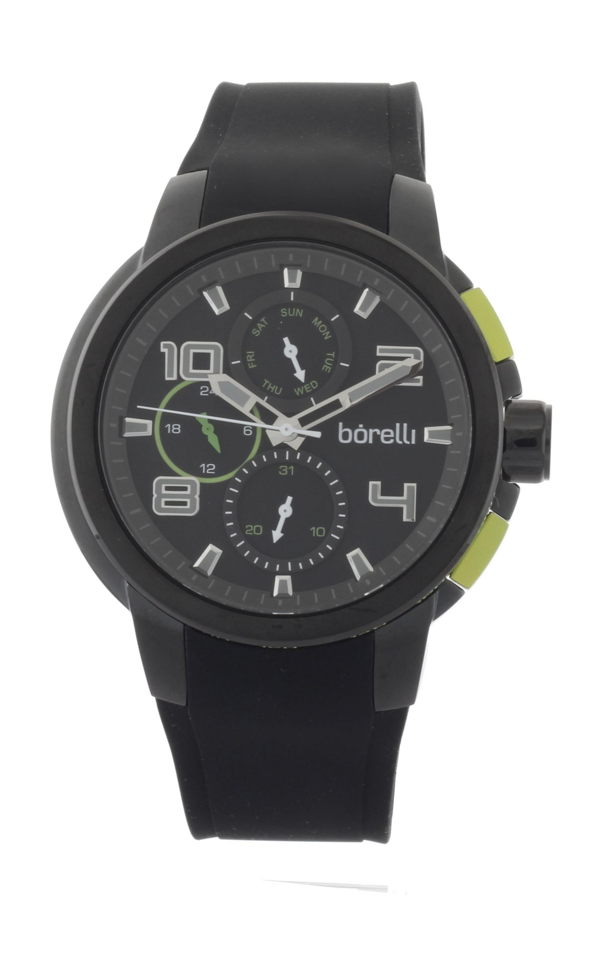 Borelli BMS12500019 Gents Chronograph Watch - Rubber Strap – Black