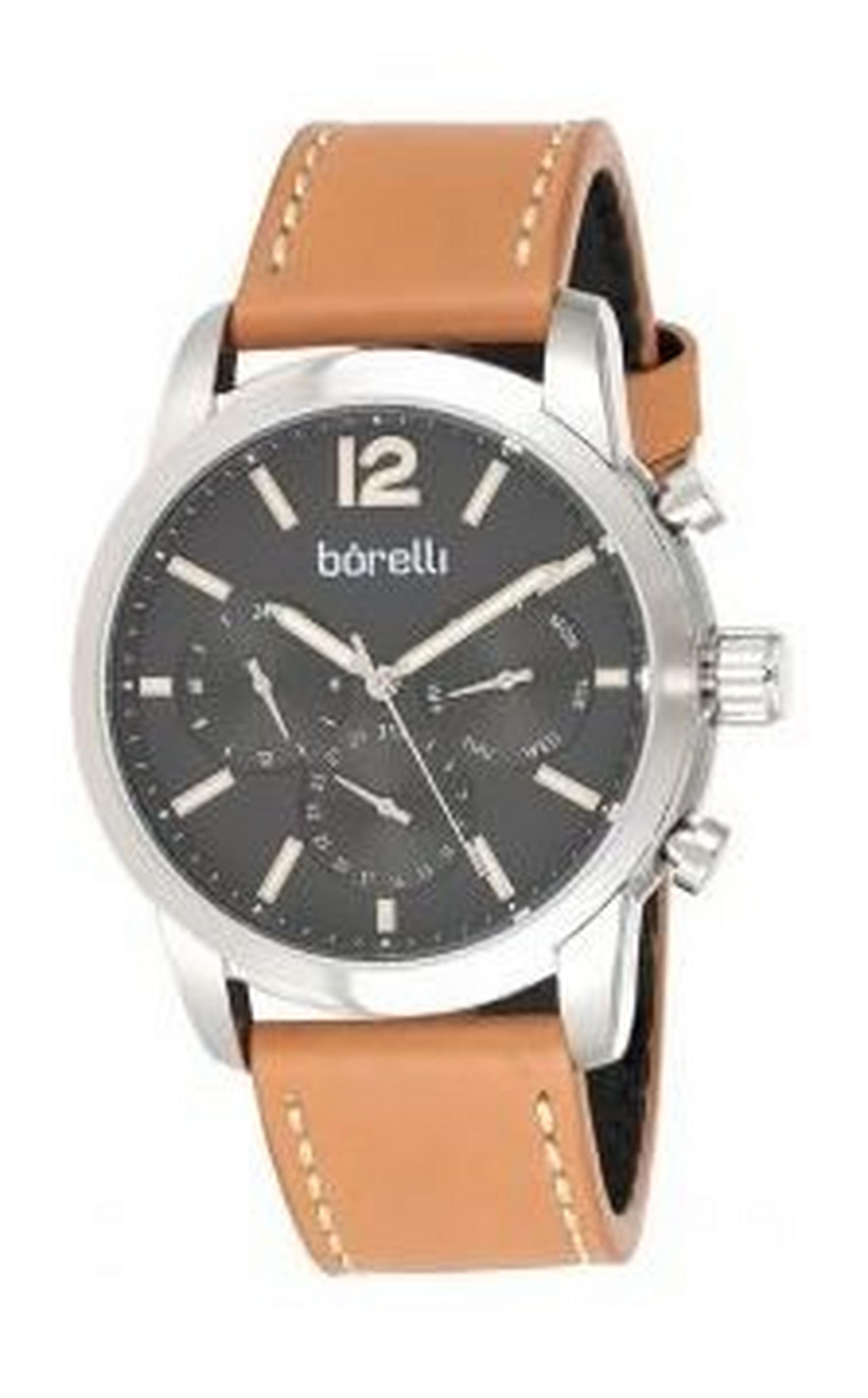 Borelli BMS12500024 Gents Chronograph Watch - Leather Strap – Brown