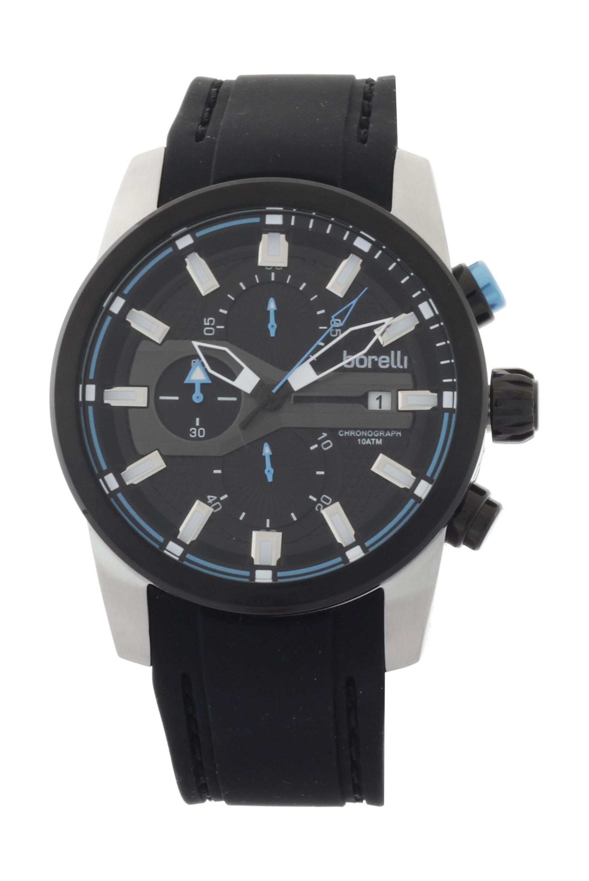 Borelli BMS12500052 Gents Chronograph Watch - Rubber Strap – Black