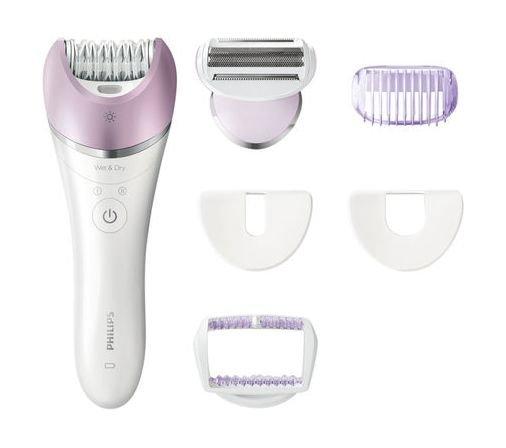 ماكينة حلاقة شعر الرأس السلسة ٩٠٠٠ بأمشاط آلية من فيليبس + ماكينة إزالة الشعر المتقدمة رطب وجاف ساتينيل من فيليبس