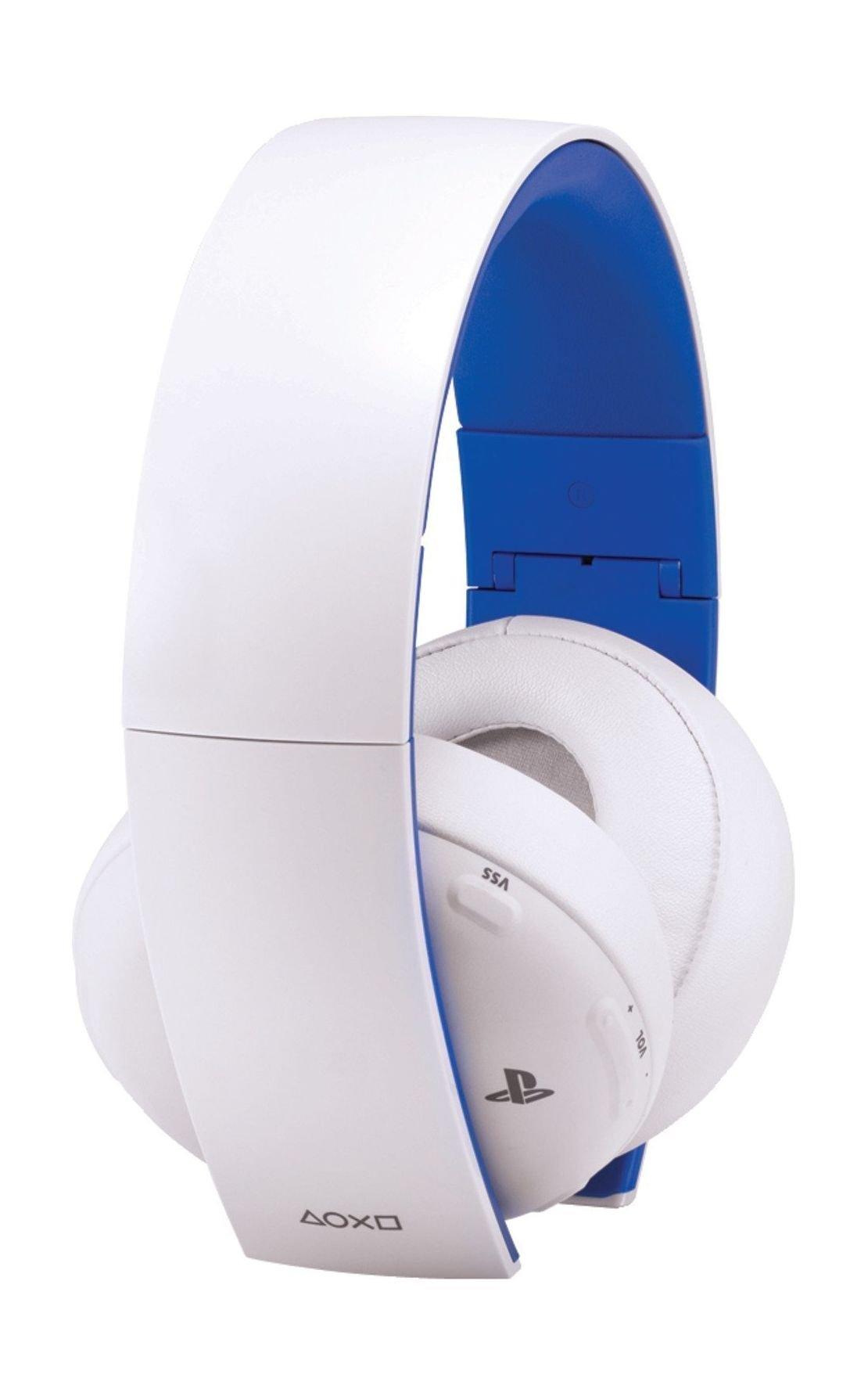 جهاز بلاي ستيشن ٤ النحيف سعة ٥٠٠ جيجابايت - بال - أبيض + سماعة رأس ستيريو لاسلكية من سوني + يد تحكم لاسلكية دوال شوك ٤