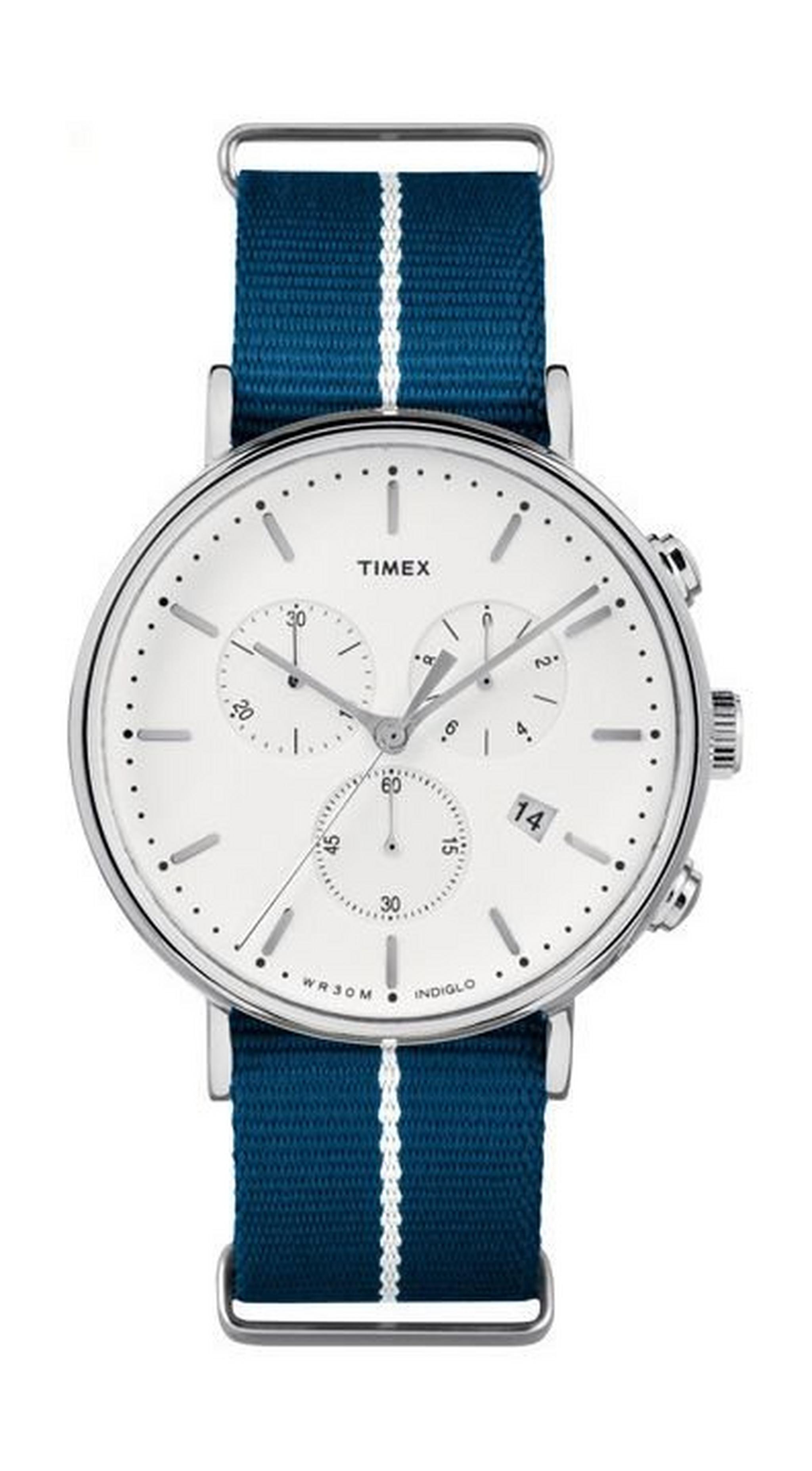 Timex TW2R27000 Fairfield Chronograph Unisex Watch – Nylon Strap – Blue