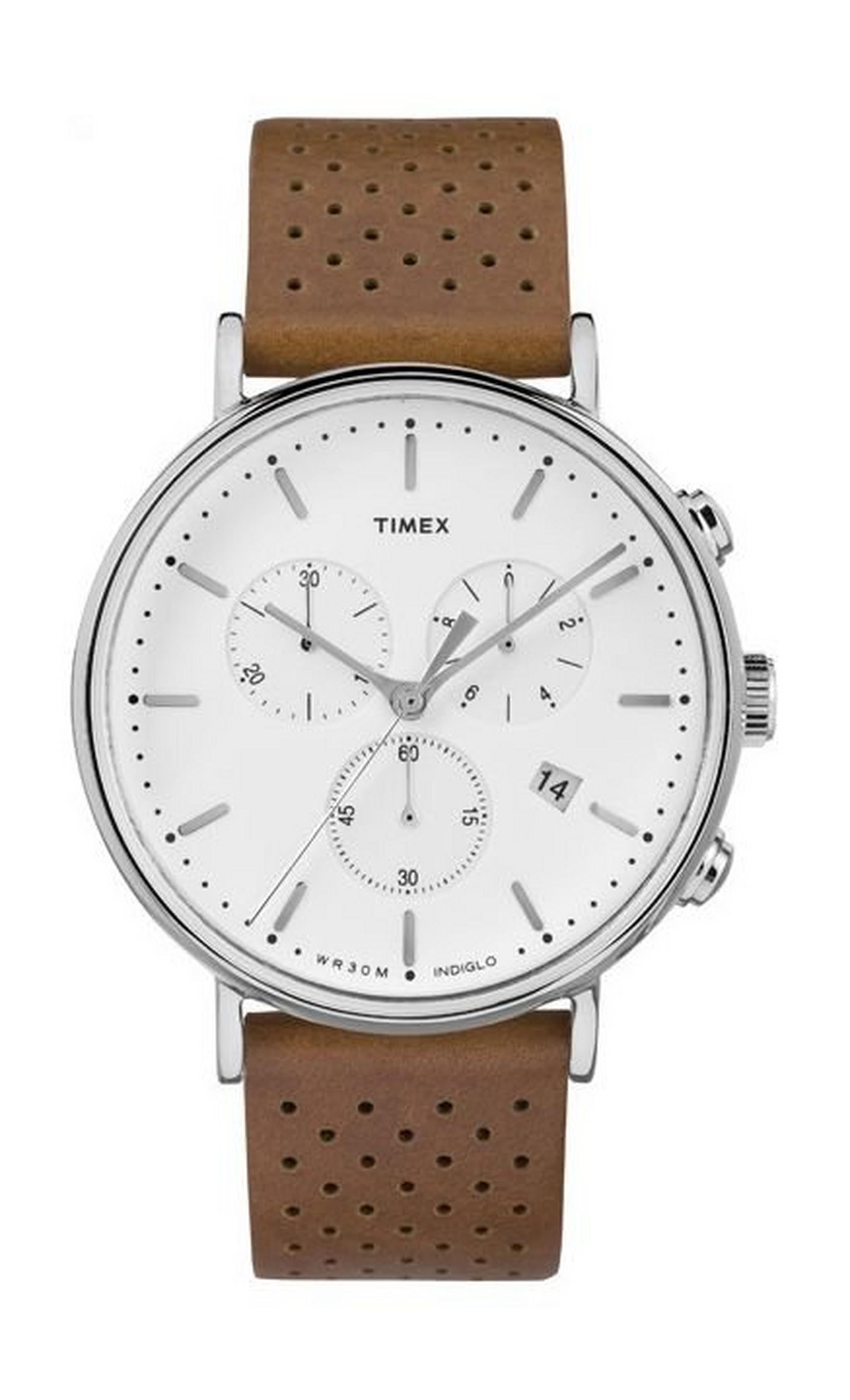 Timex TW2R26700 Fairfield Chronograph Unisex Watch – Leather Strap – Tan