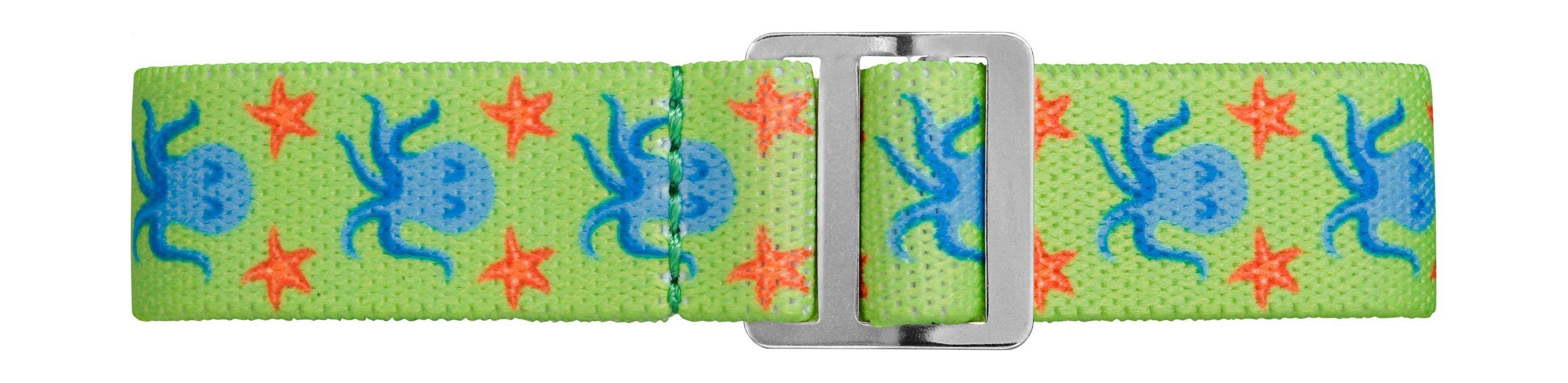 ساعة تايمكس يوث للأطفال بعرض تناظري كوارتز وحزام قماشي مطاطي – أخضر (TW7C13400)