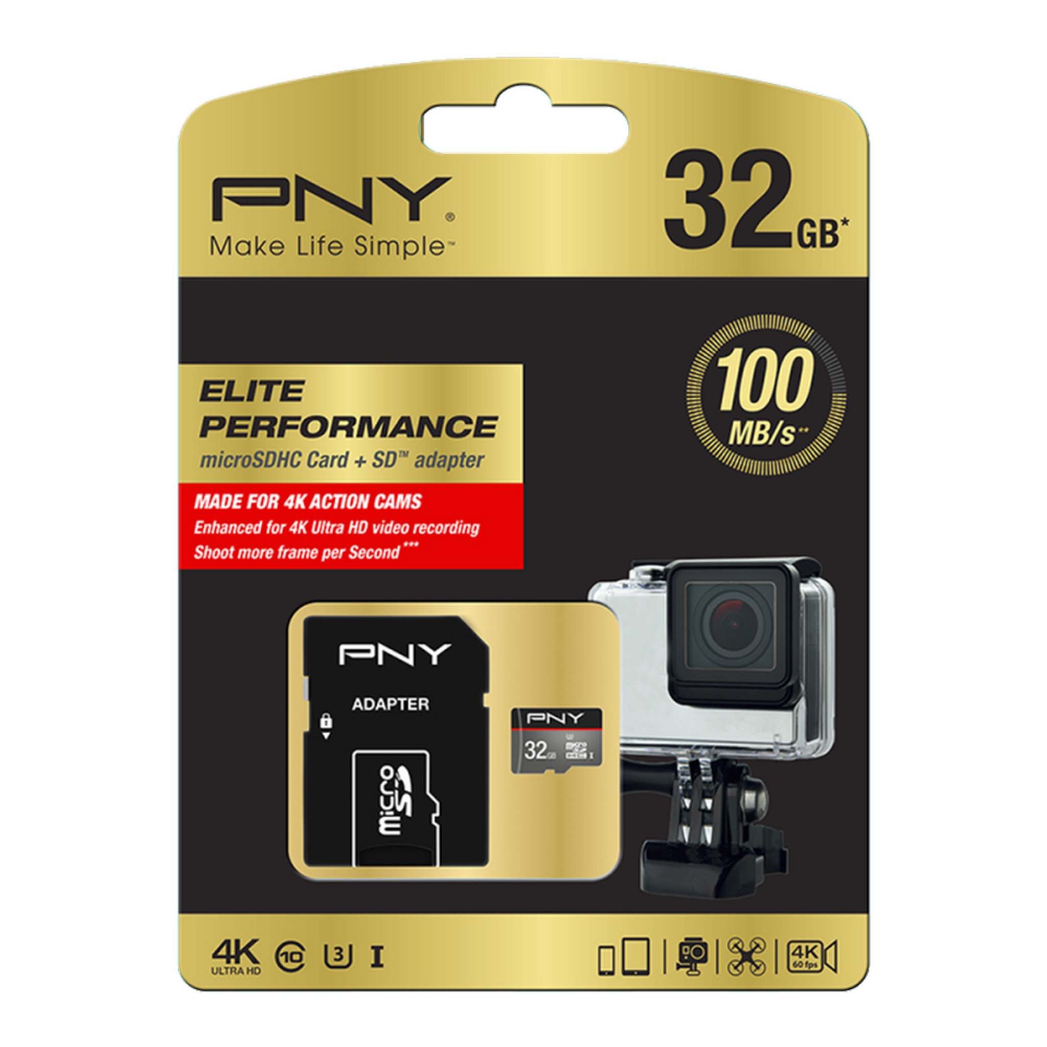 PNY 32GB microSD Class 10 Memory Card - Black