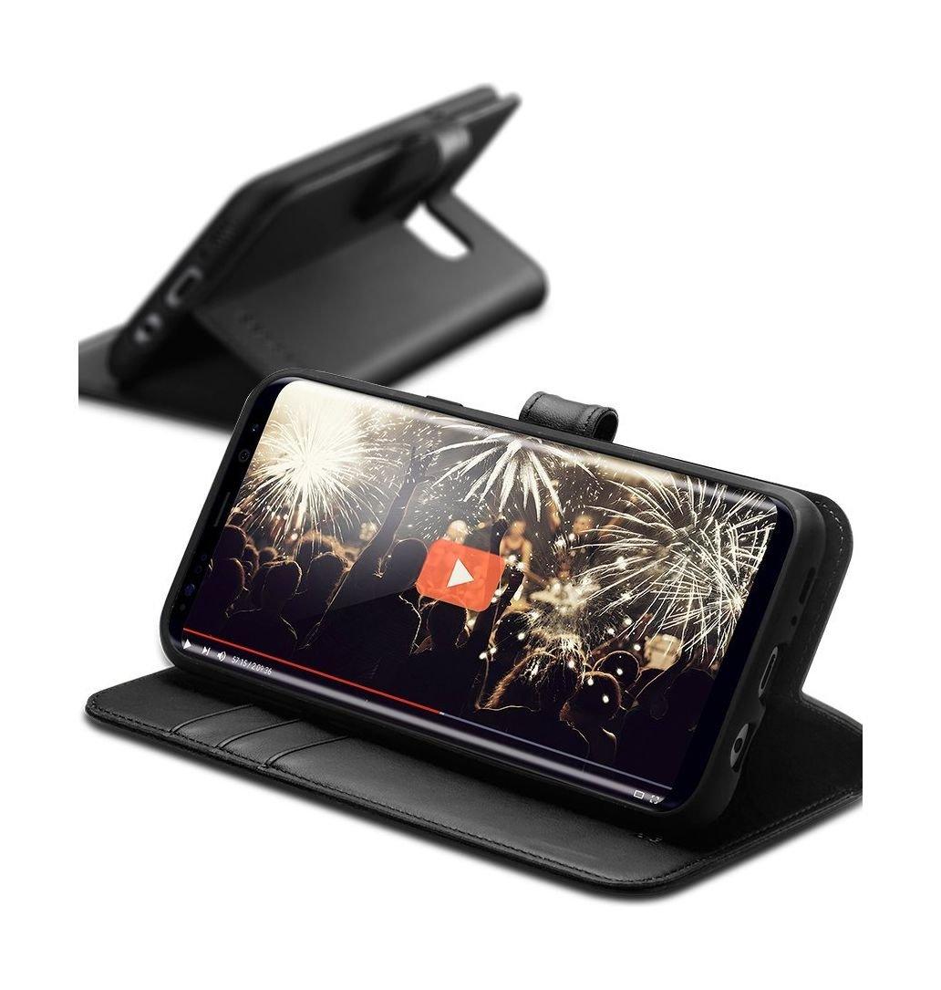 Spigen Leather Wallet Case For Galaxy S8 (565CS21343) Black Price in