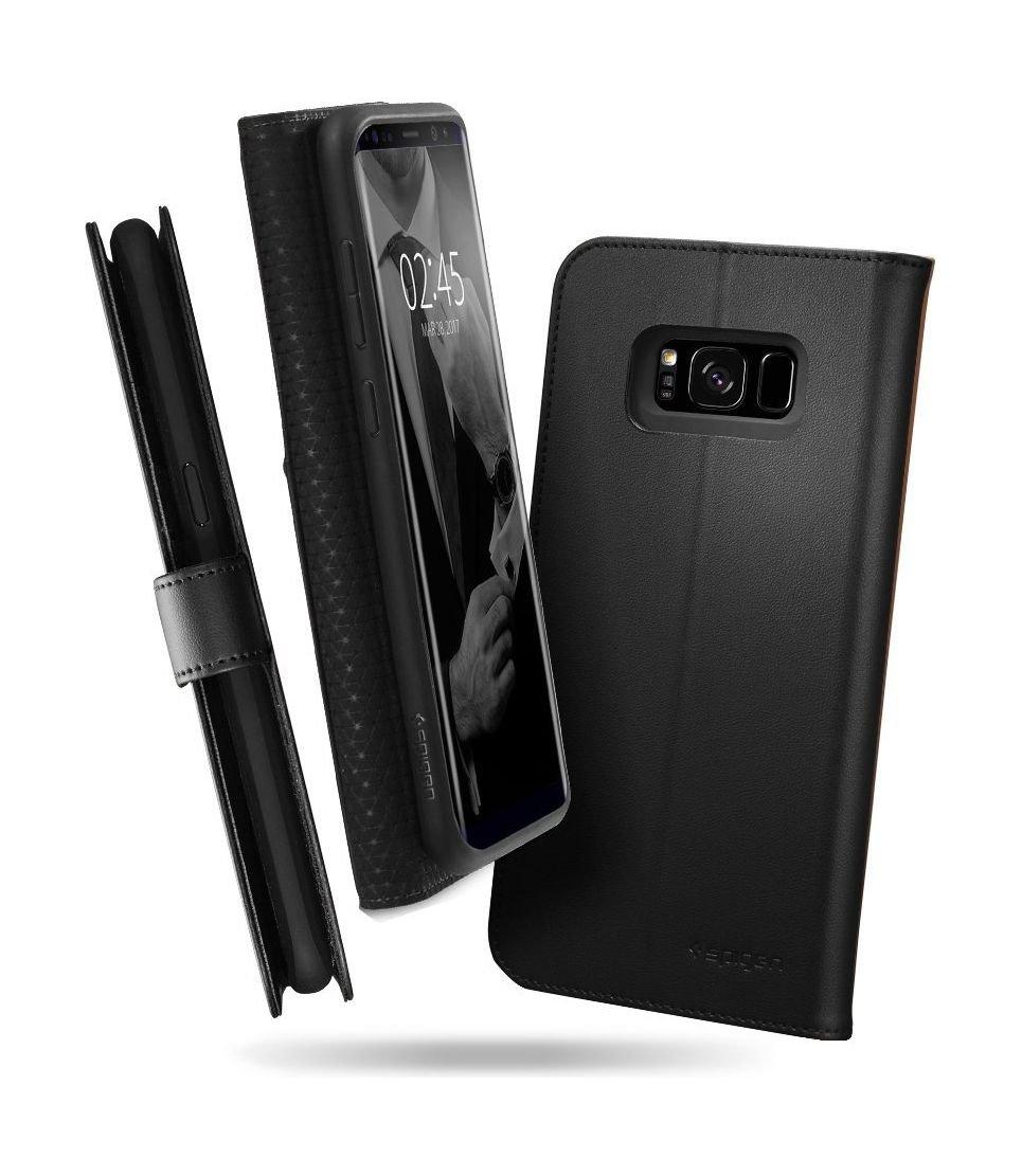 Spigen Leather Wallet Case For Galaxy S8 (565CS21343) Black Price in