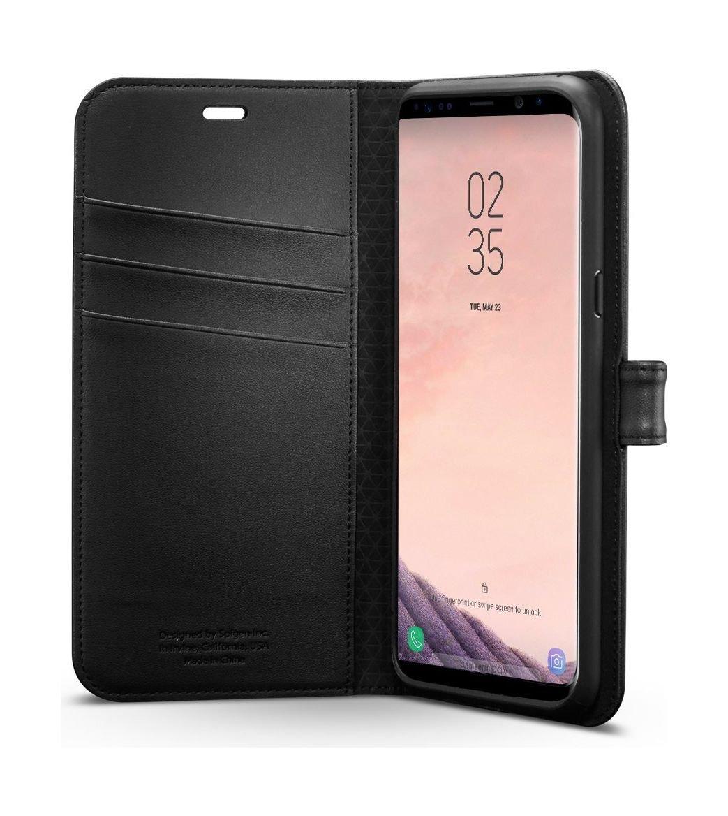 Spigen Leather Wallet Case For Galaxy S8 (565CS21343) Black Price in
