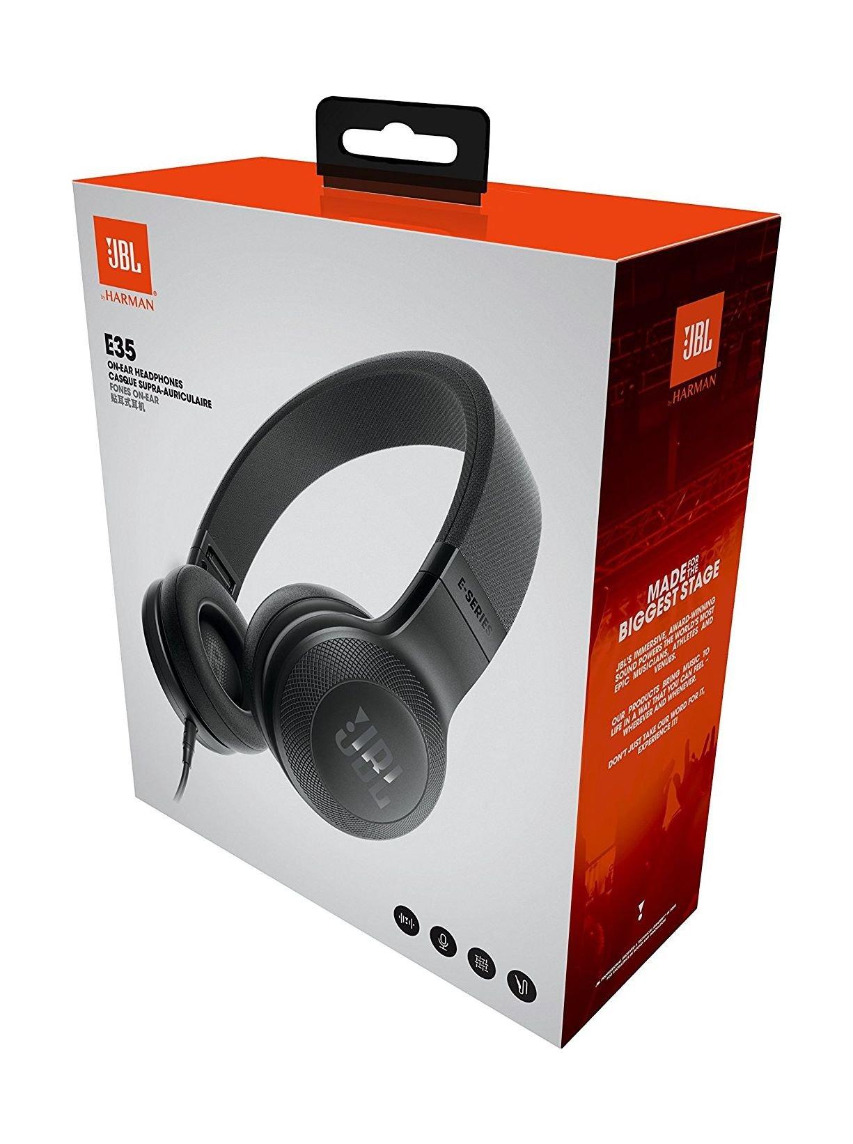 JBL E35 Over-Ear Wired Headphone with Microphone - Black