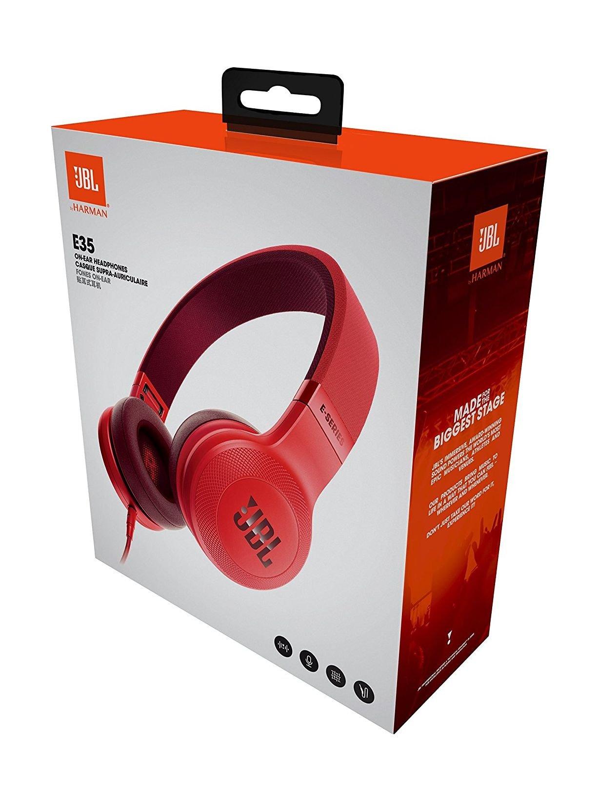 JBL E35 Over-Ear Wired Headphone with Microphone - Red