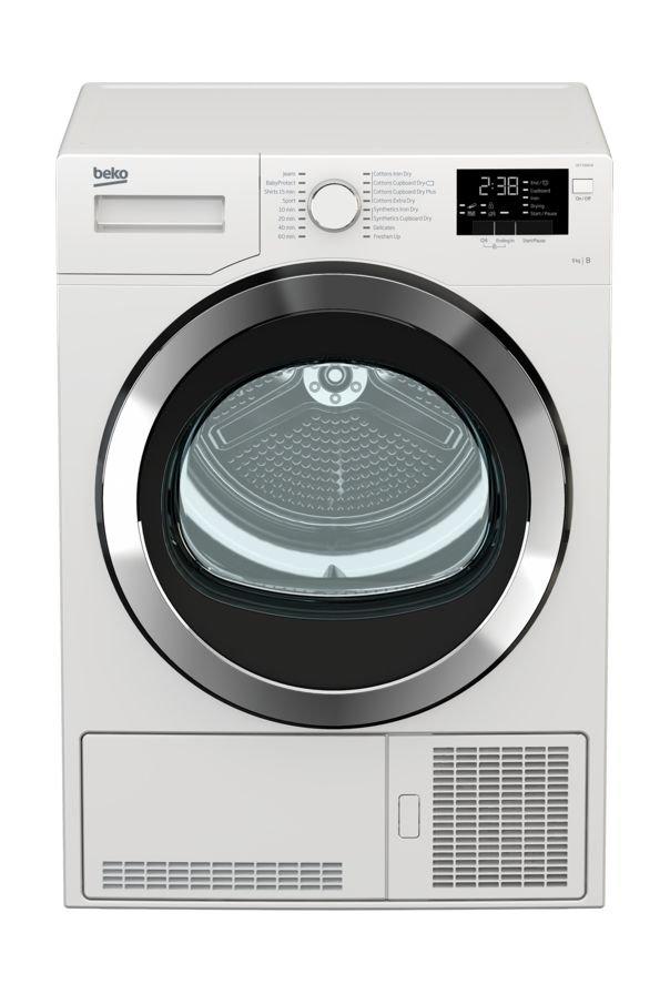 Beko 9KG 1400RPM Front Load Washing Machine + Beko 9 kg Front Loading Freestanding Condensation Dryer + Stacking Unit
