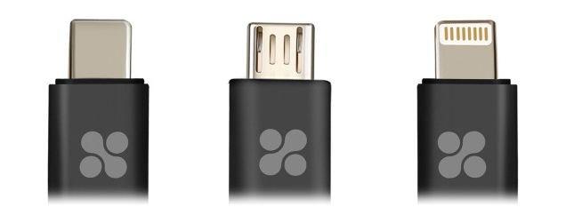 Promate Unilink-TRIO 3-in-1 Multifunctional Universal Sync and Charge Cable – 1M – Grey