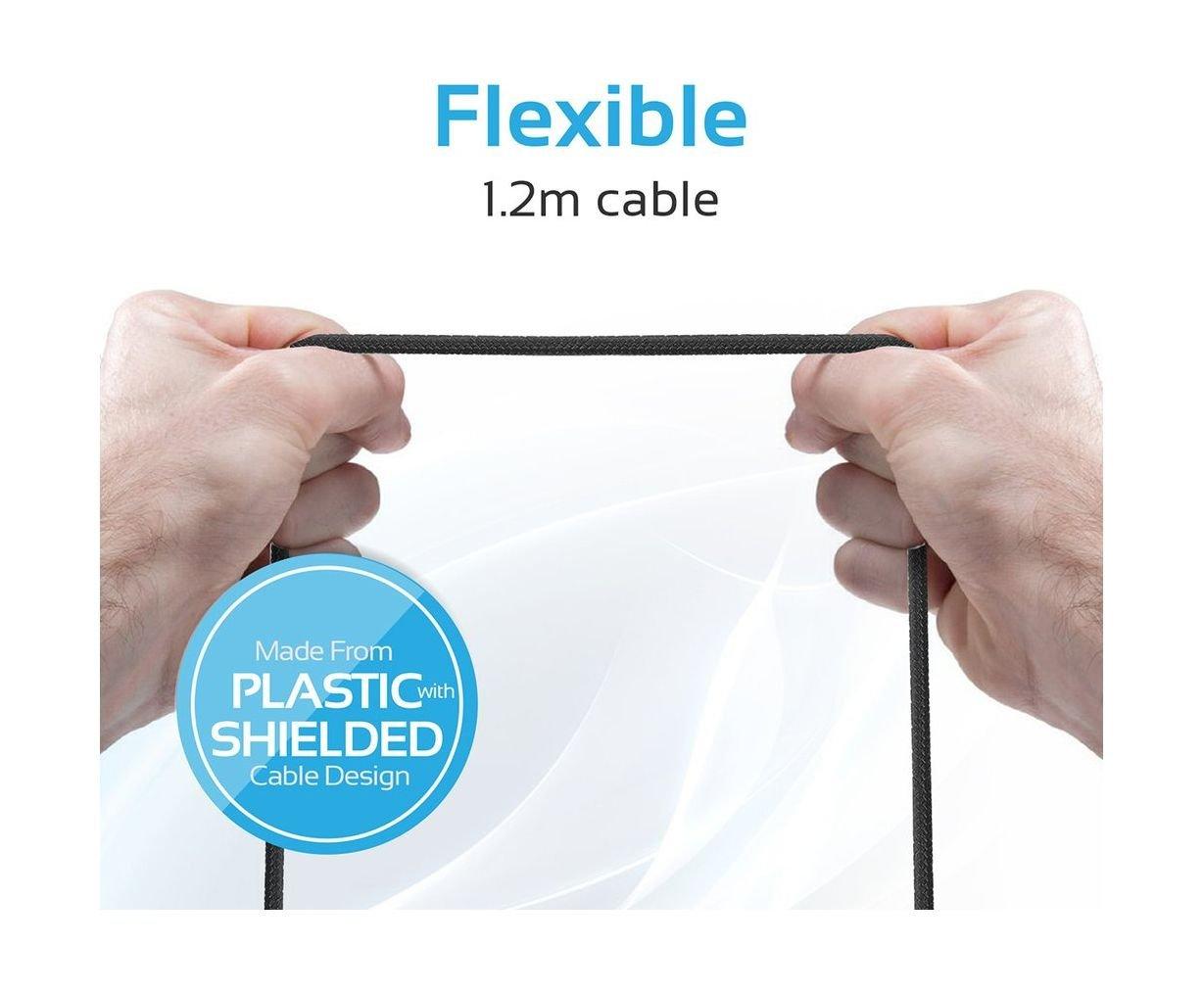 كابل بروميت ونيلينك-تريو ٣ في ١ متعدد الوظائف للشحن والمزامنة بطول ١ متر – رمادي