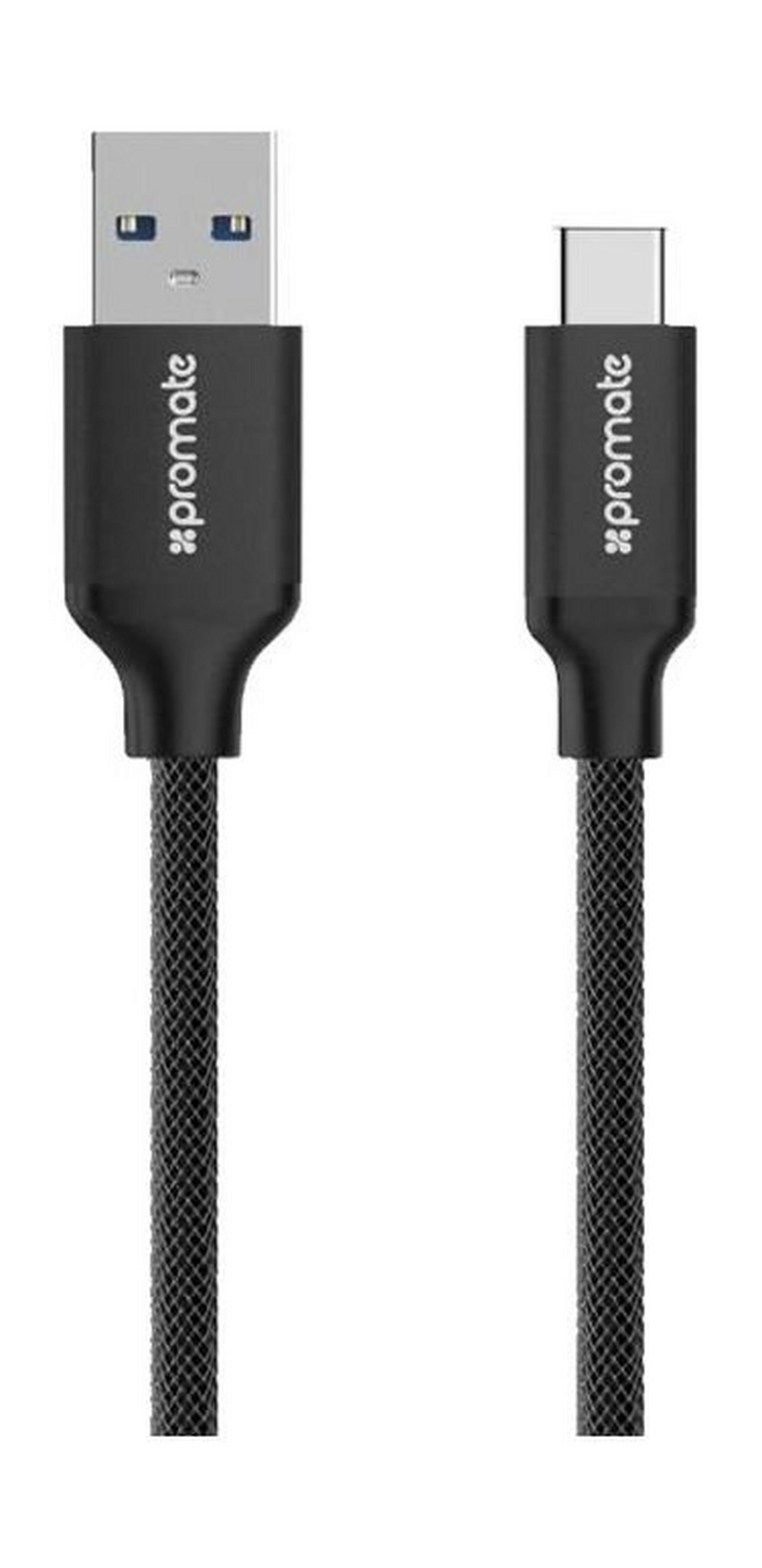 Promate UniLink-CAF USB-C 3.0 to USB-A Data Cable – 1.2M – Black