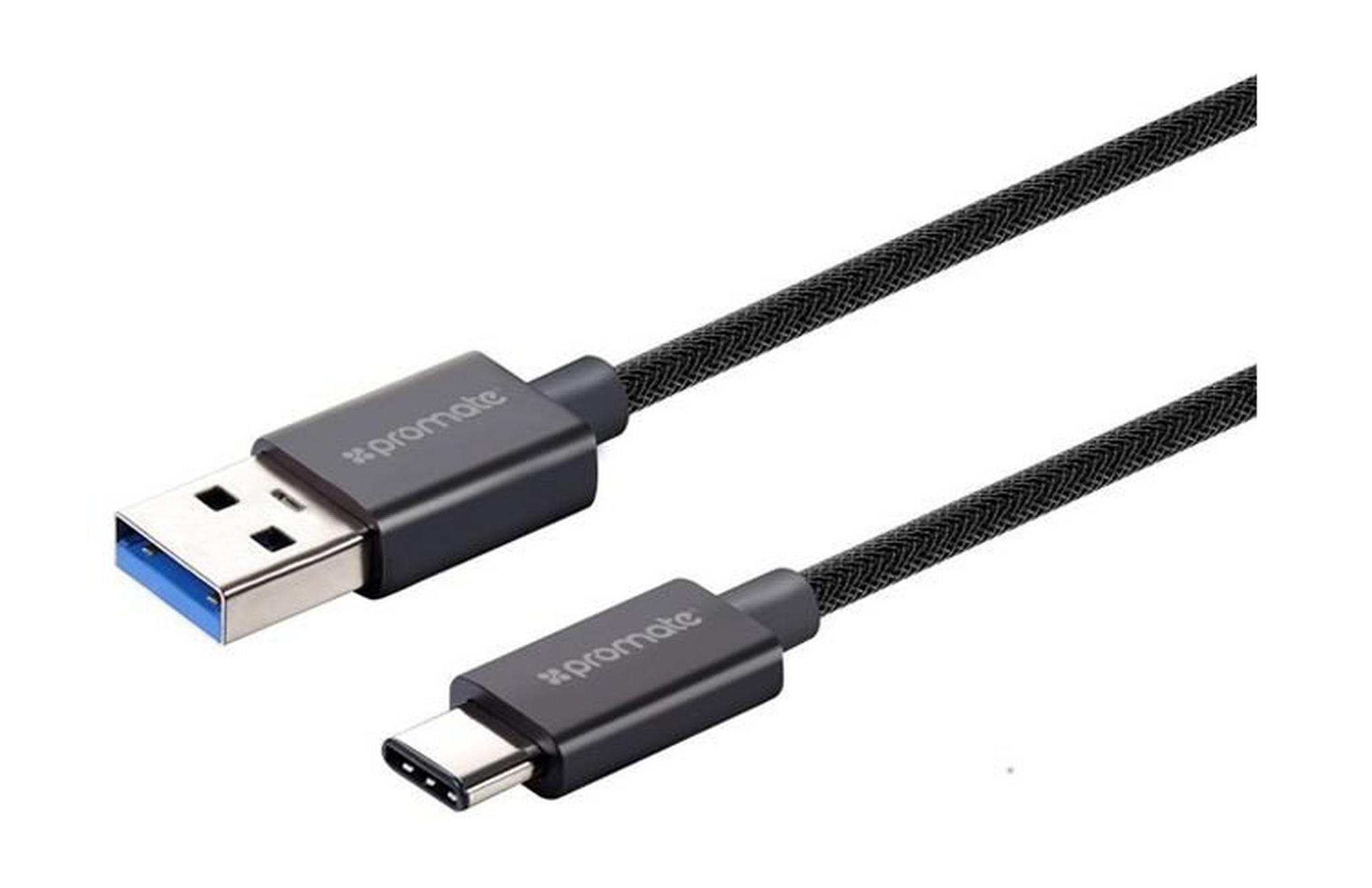 Promate UniLink-CAF USB-C 3.0 to USB-A Data Cable – 1.2M – Black