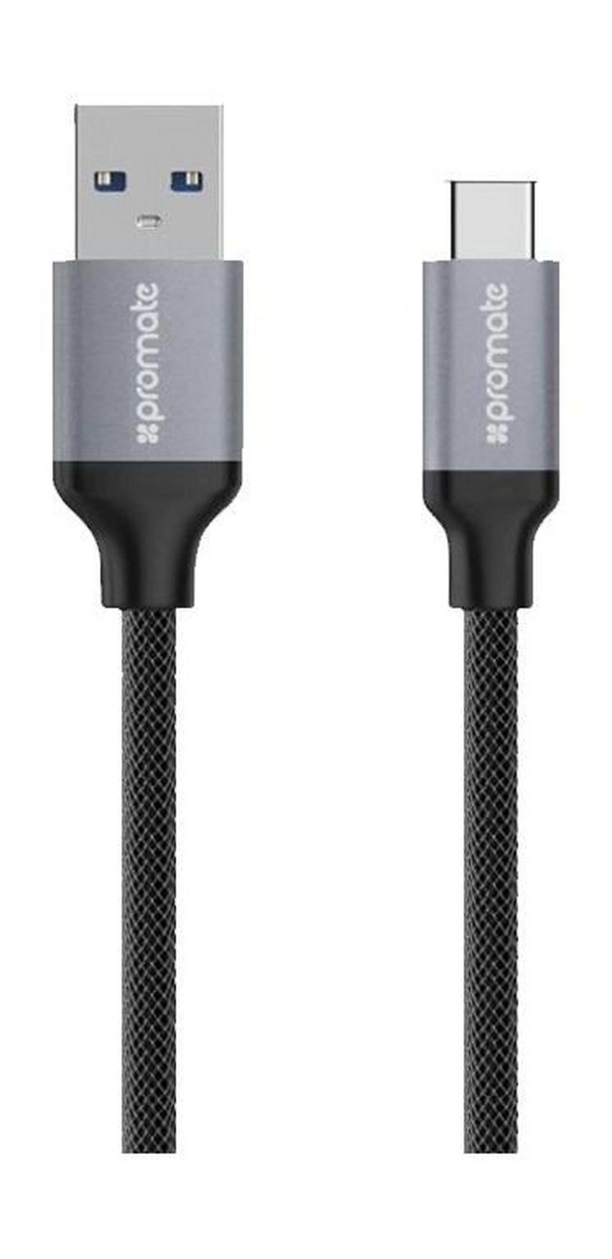 Promate UniLink-CAF USB-C 3.0 to USB-A Data Cable – 1.2M – Grey