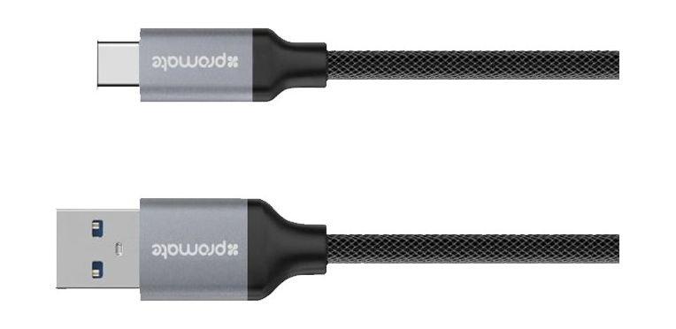 Promate UniLink-CAF USB-C 3.0 to USB-A Data Cable – 1.2M – Grey