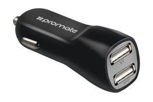 Promate Car Charger with 3,1 A With USB Cable 1,2 M– Black