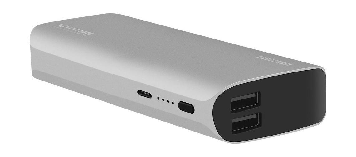 Promate Tag-15 15000mAh Portable Power Bank with Dual USB Port – Silver 