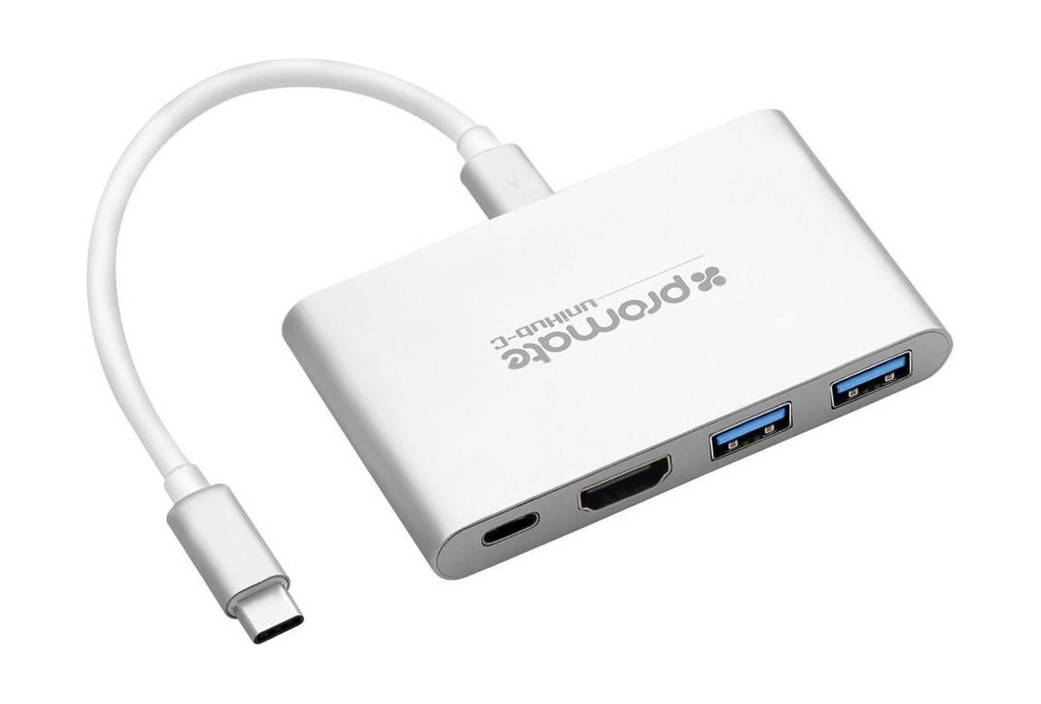 Promate 4-in-1 Compact USB 3.1 Type C Hub  - White