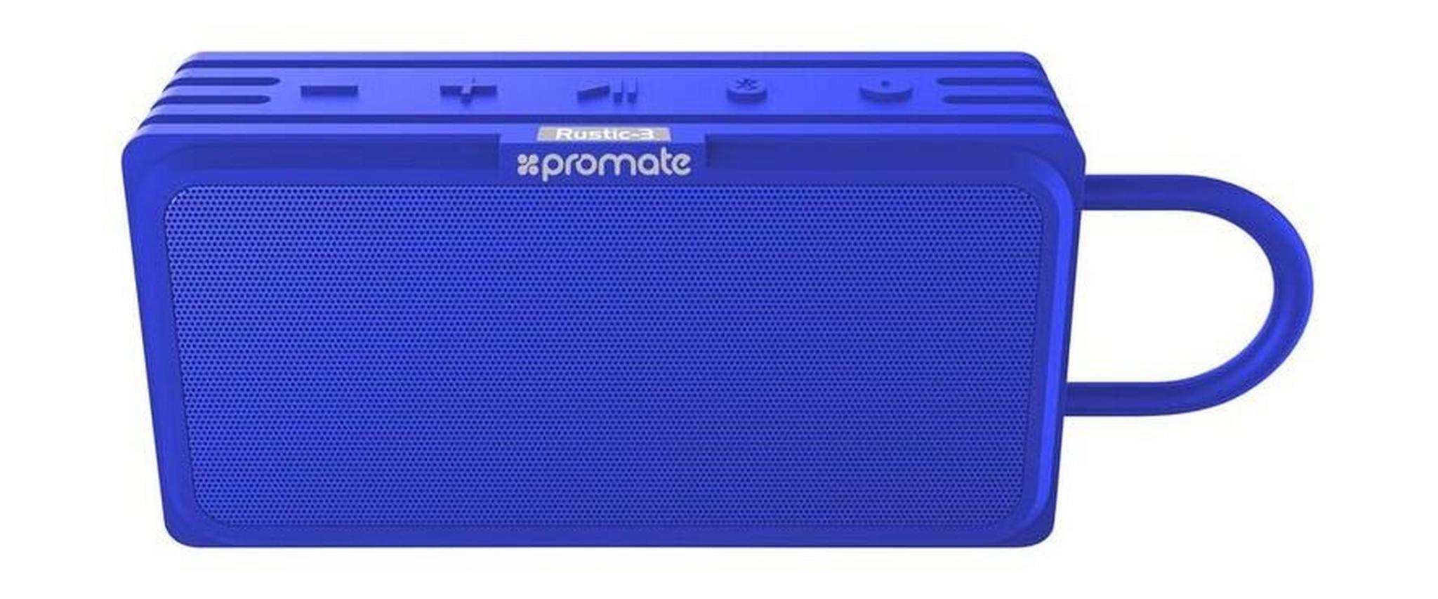 Promate Rustic-3 BT 4.2 With MicroSD Water Resistant Speaker - Blue