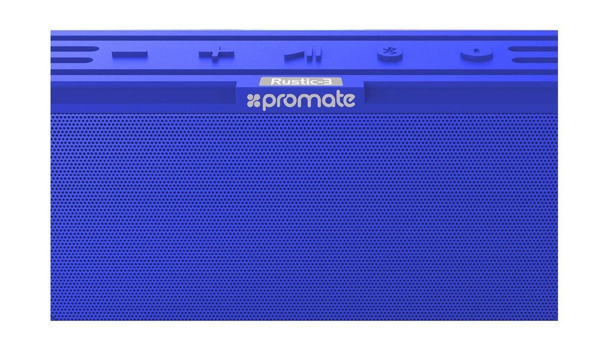 Promate Rustic-3 BT 4.2 With MicroSD Water Resistant Speaker - Blue