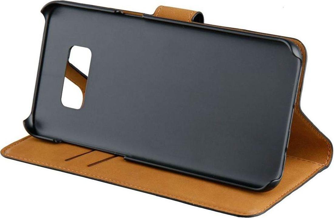 XQISIT Slim Wallet Leather Case for Galaxy S8 Black