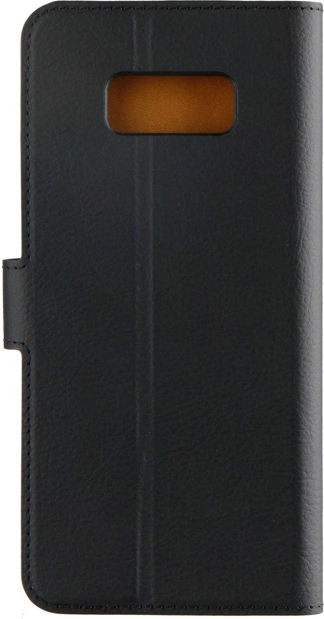 XQISIT Slim Wallet Leather Case for Galaxy S8 Black
