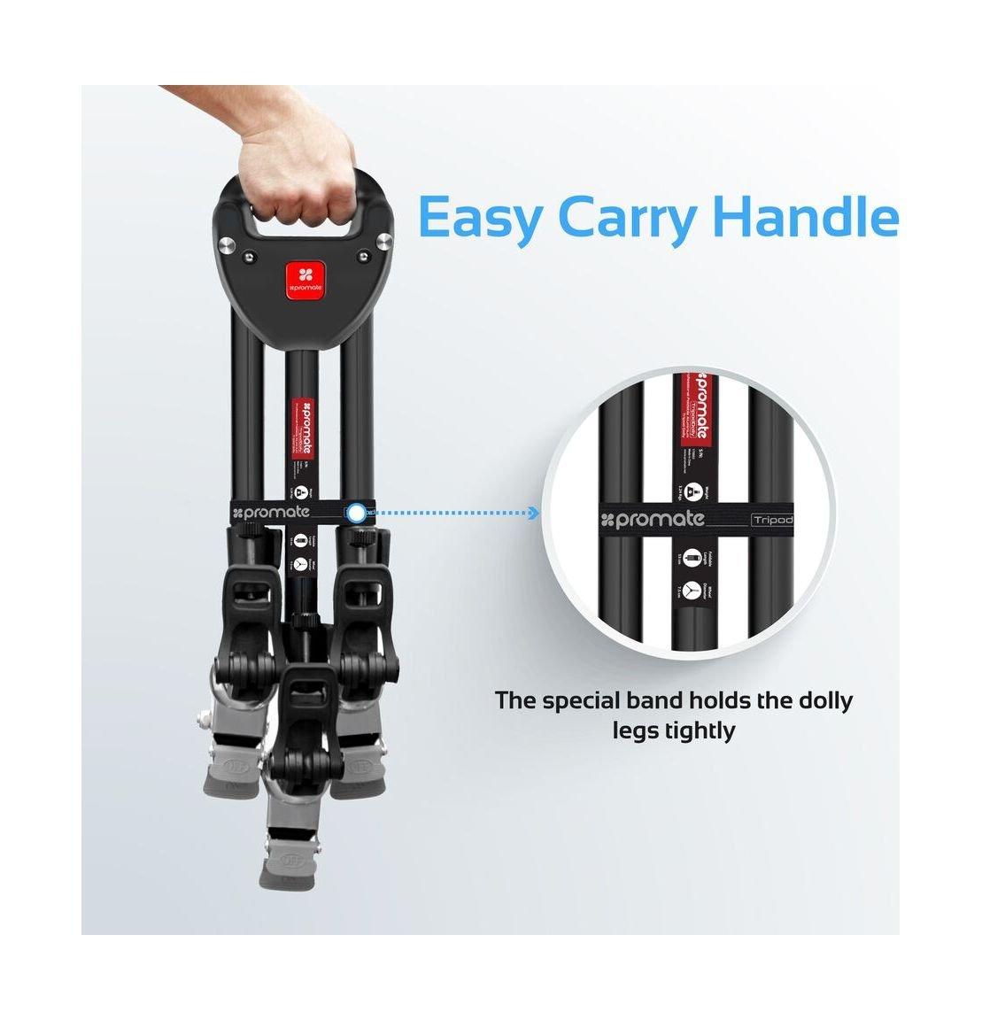 الحامل الثلاثي للكاميرا بروميت دوللي من الألمنيوم وقابل للتعديل - ٧٥ سم