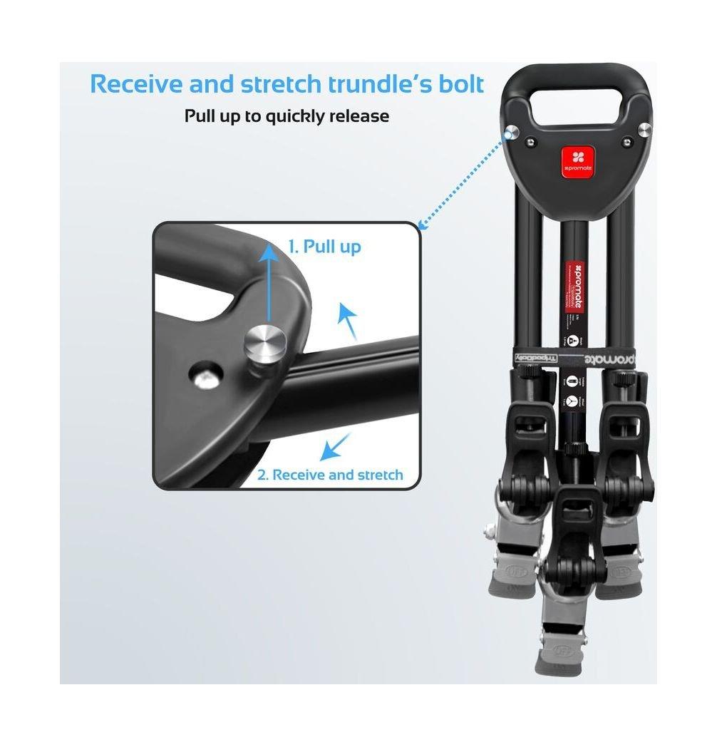 الحامل الثلاثي للكاميرا بروميت دوللي من الألمنيوم وقابل للتعديل - ٧٥ سم