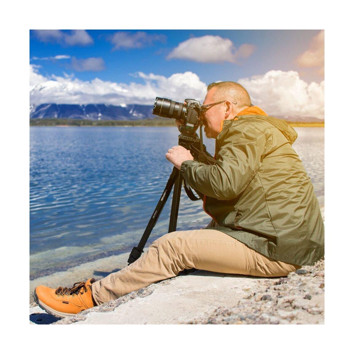 Promate Aluminium Camera Tripod 150cm with 3 Way Head For DSLR, SLR, Camcorder, Action Cameras (Precise-150)