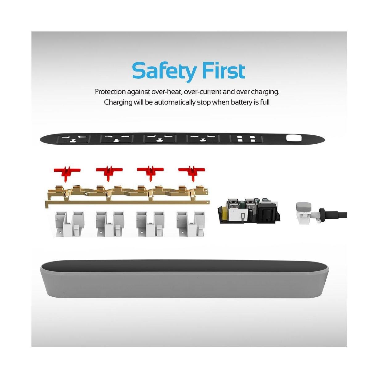 Promate Universal 4 Outlet Surge Protector Power Hub (PowerStrip-1)