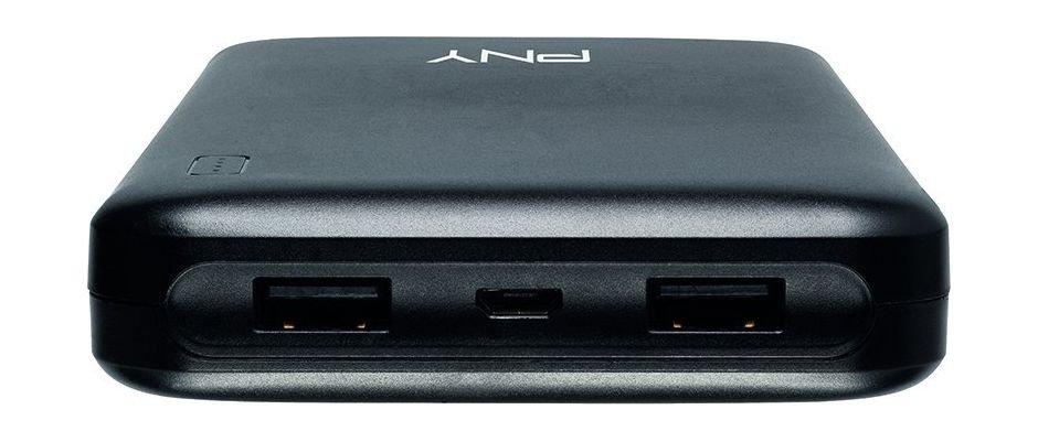 PNY Slim 10000 mAh PowerPack Portable Smartphone Battery Charger - Black