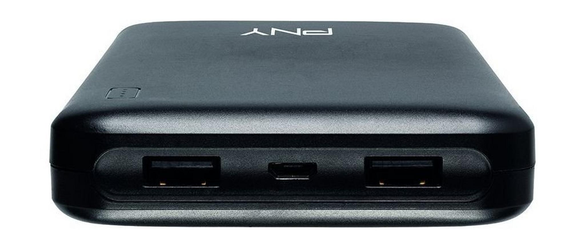 PNY Slim 10000 mAh PowerPack Portable Smartphone Battery Charger - Black