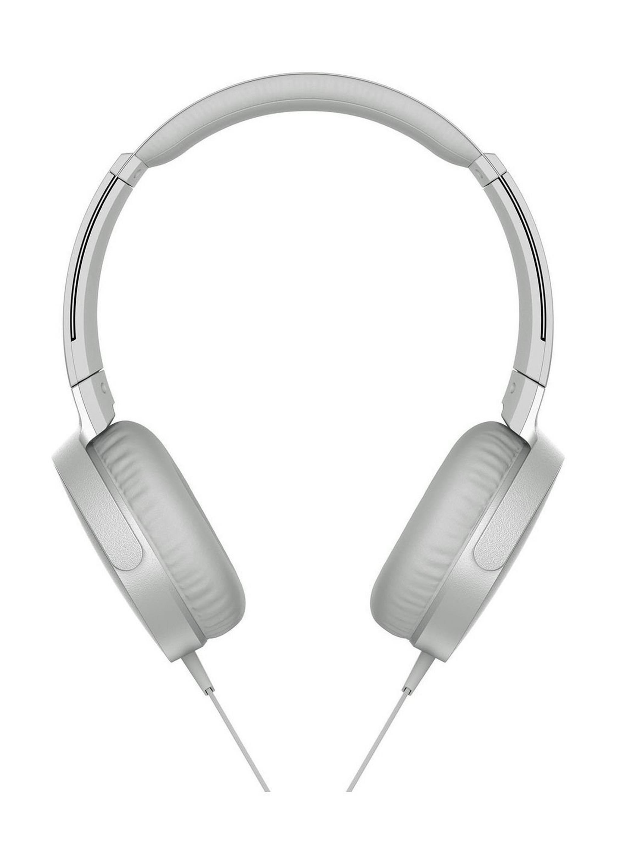 سماعة الرأس  سوني إكسترا للصوت القوي والضخم - أبيض (MDR-XB550AP)