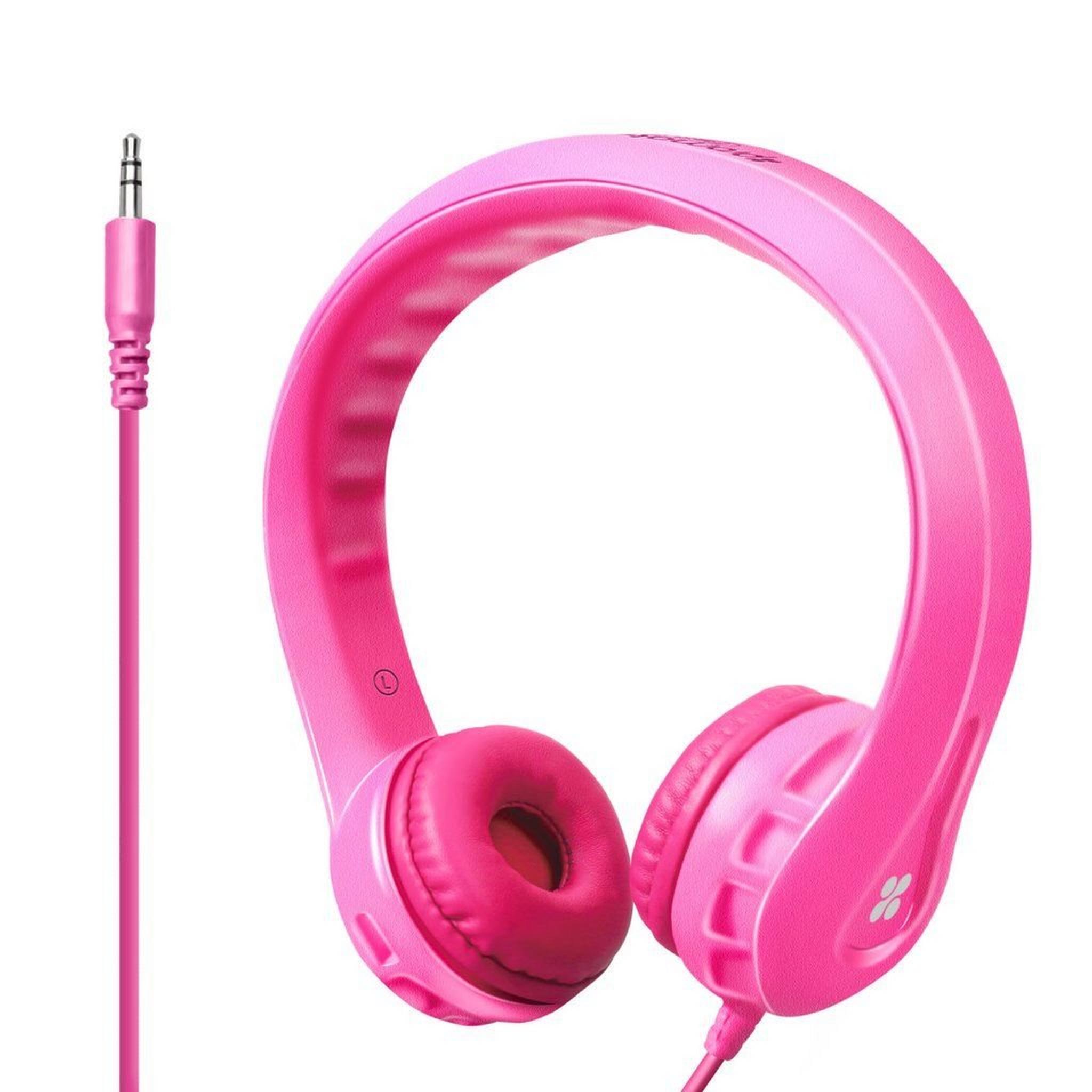Promate Flexure Wired Headphone For Kids - Pink