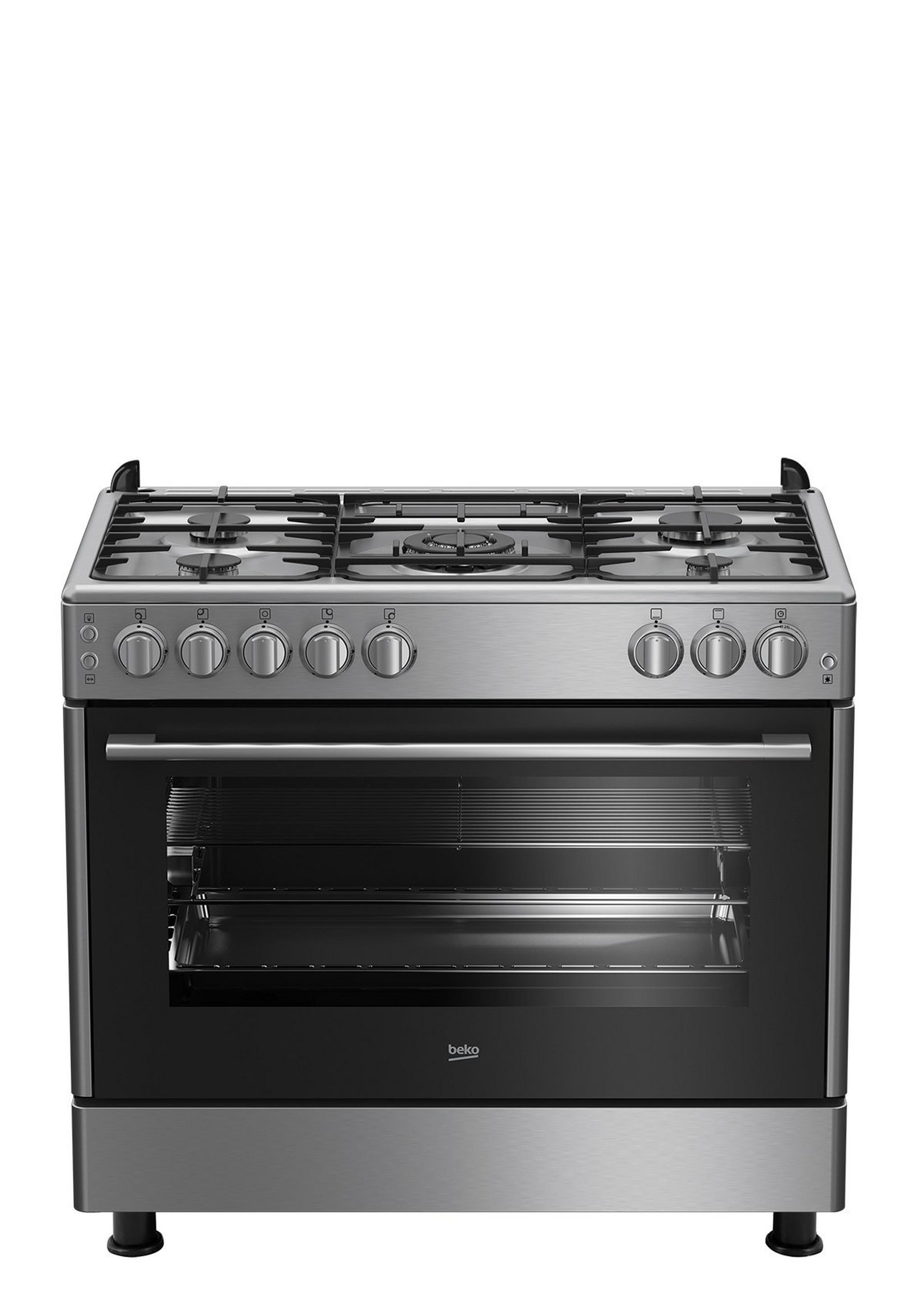 Beko 90X60 5 Burner Gas Cooker (GG 15125 FX) - Grey