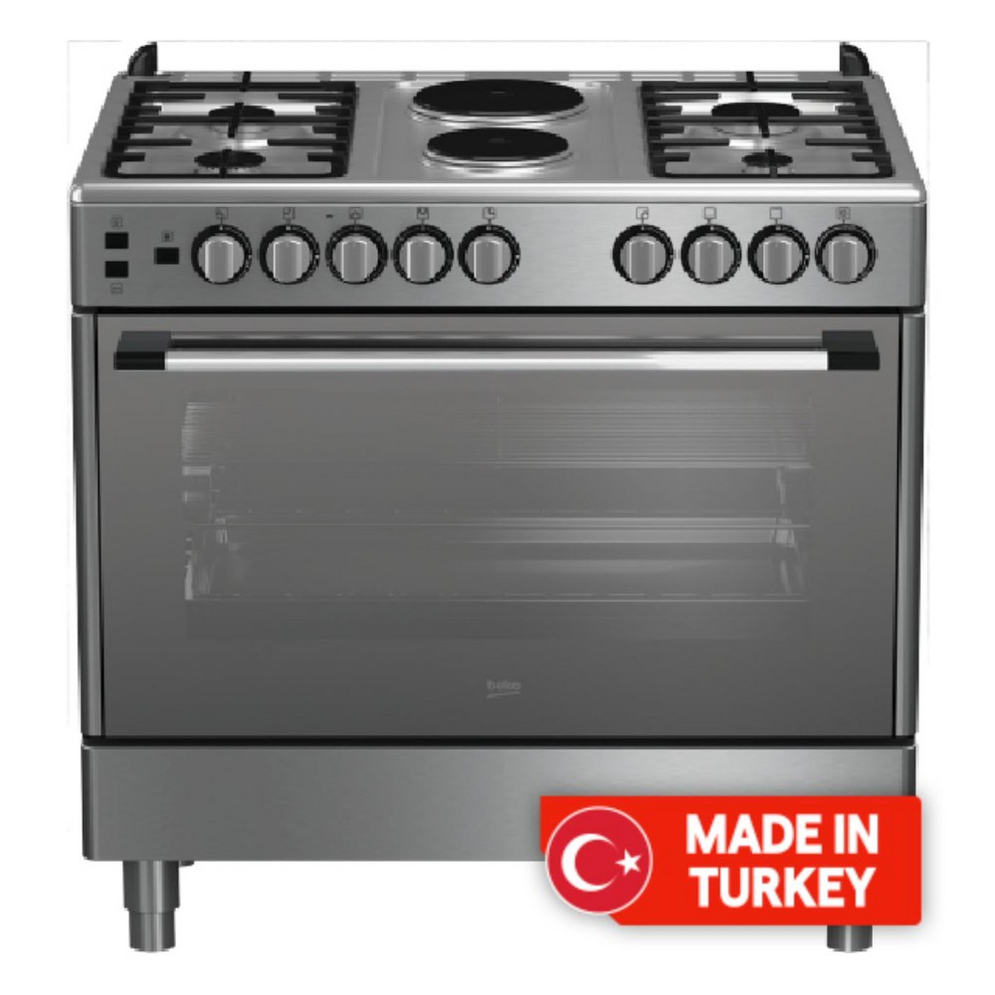 Beko 90X60cm Cooking range 2 Hotplate 4 Gas Burners (GG 12120 FX) - Stainless Steel