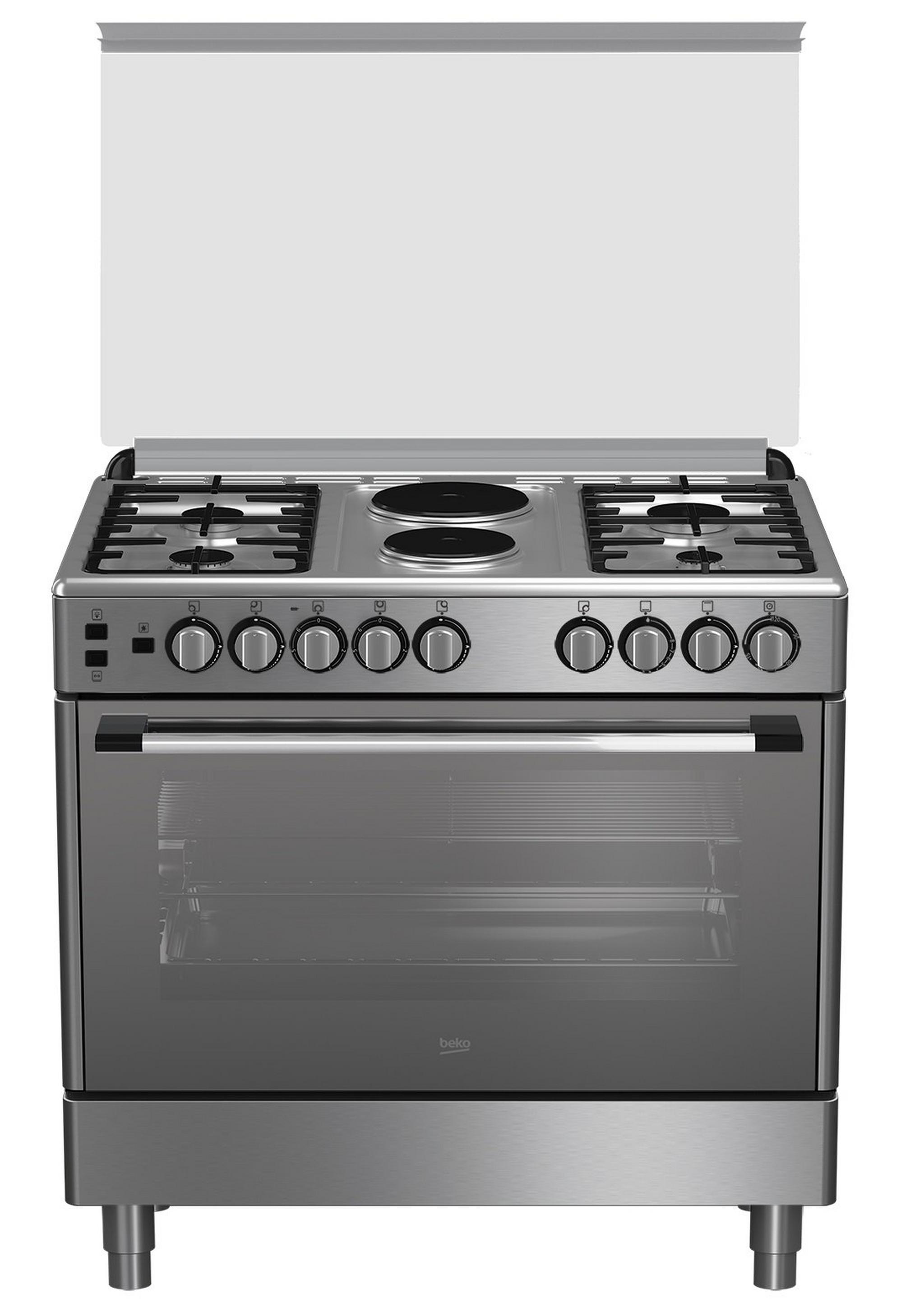 Beko 90X60cm Cooking range 2 Hotplate 4 Gas Burners (GG 12120 FX) - Stainless Steel