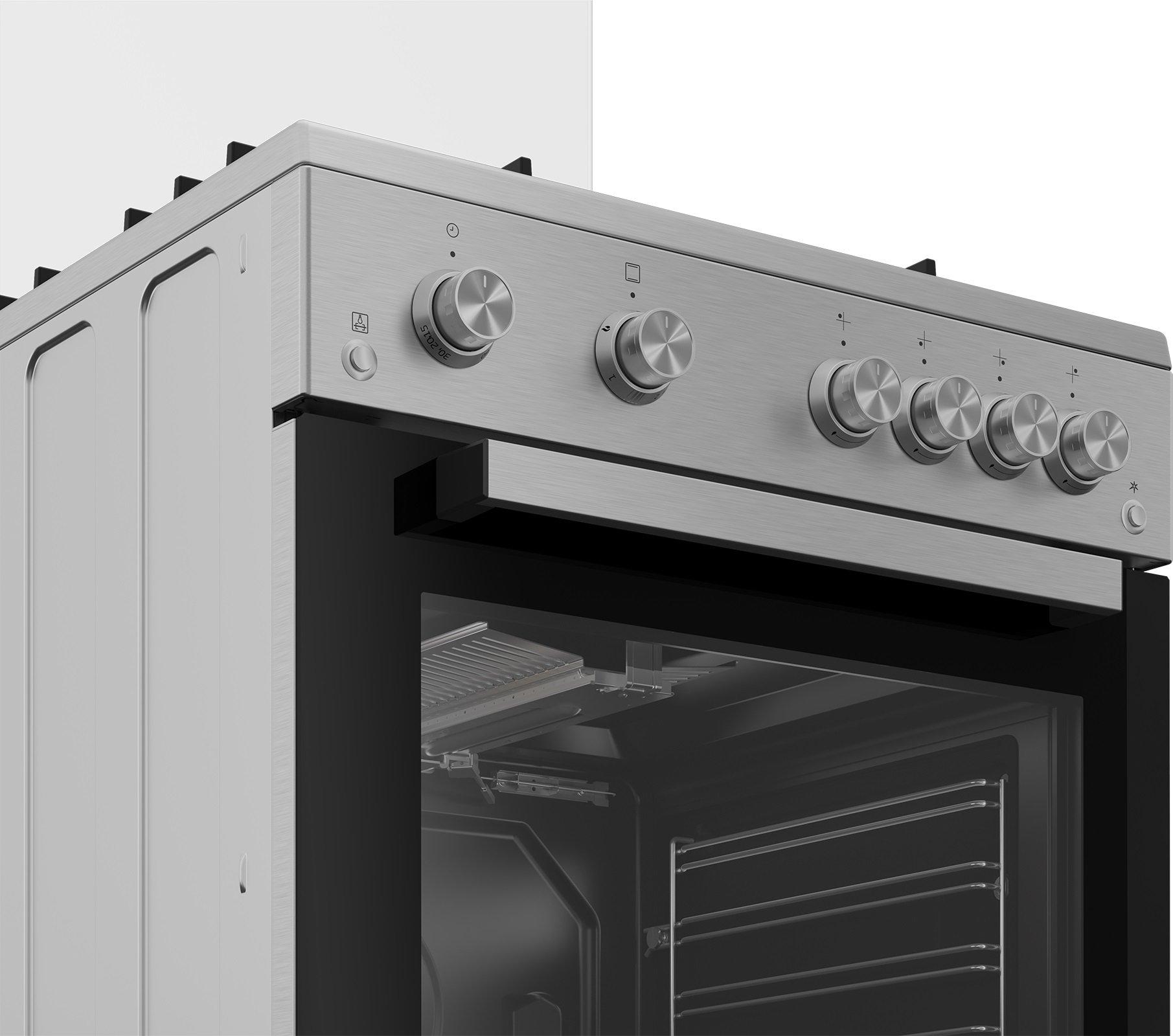 Beko 4 Burners Full Gas Cooking Range, 60X60cm, FSGT61121DXL - Inox