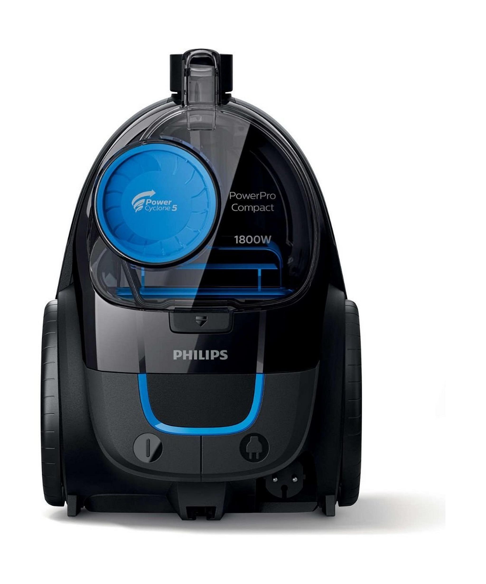 Philips 1800 W PowerPro Compact Bagless Vaccum Cleaner (FC9350) - Deep Black