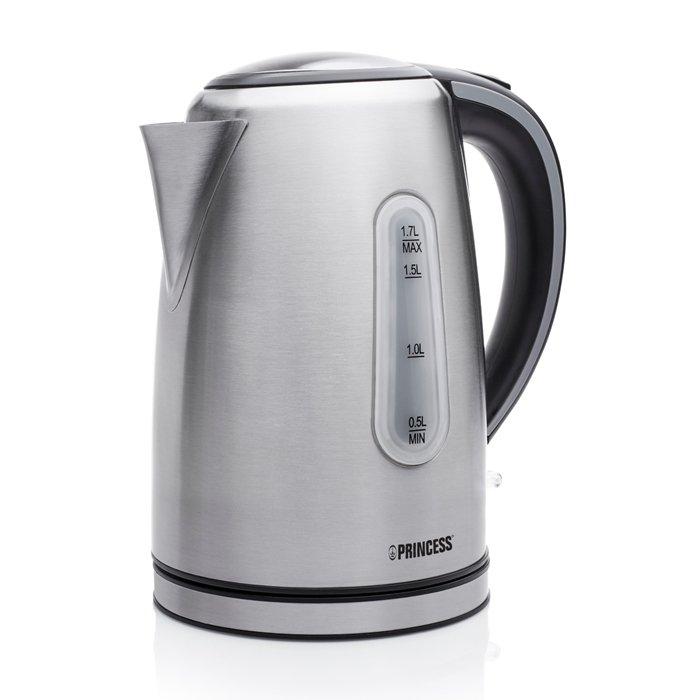 غلاية ماء كهربائية من برينسيس، بسعة 1.7 لتر، قدرة 2200 واط، WK-3382PR - ستانلس ستيل