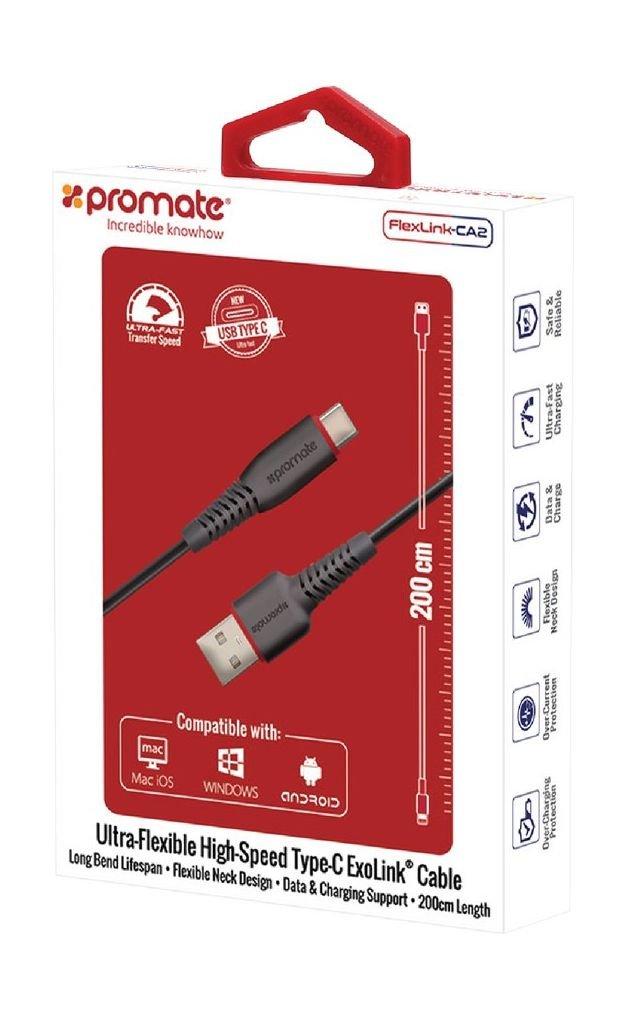 FlexLink-CA2 Cable | Promate Type-C Cable | Xcite Kuwait