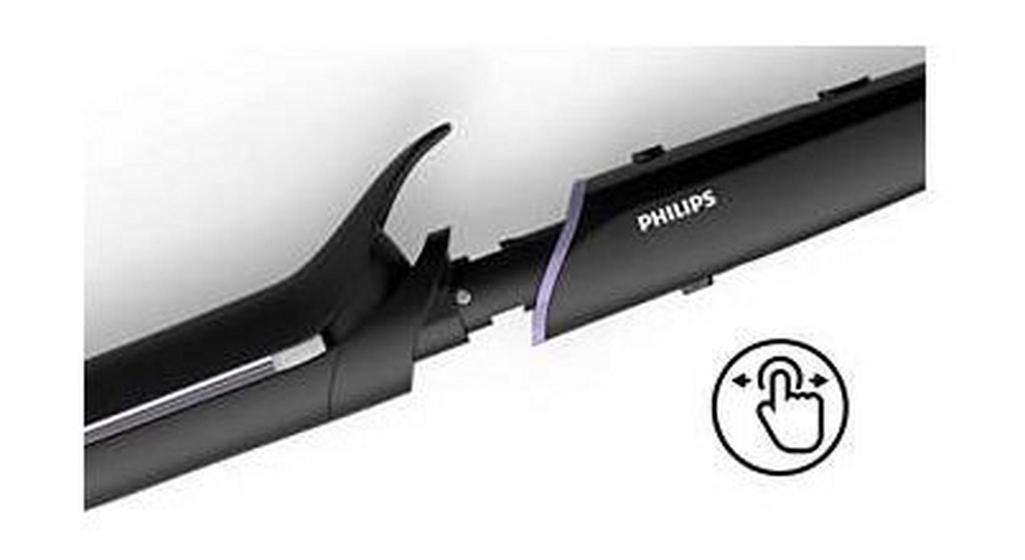 Philips 2 in 1 Straightener & Curler for Easy Hairstyling with Ceramic Coating, 5 Attachments, BHH811/03 - Black