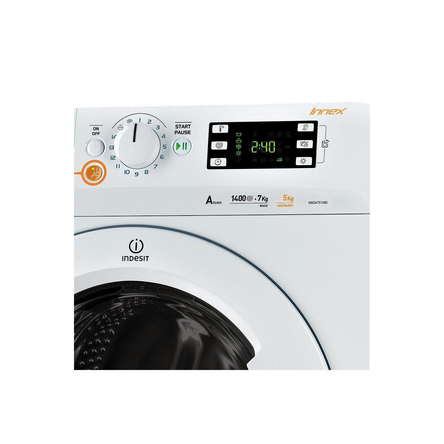 Indesit Front Load 5kg Drying and 7kg Washing Machine - White XWDE 751480XW UK