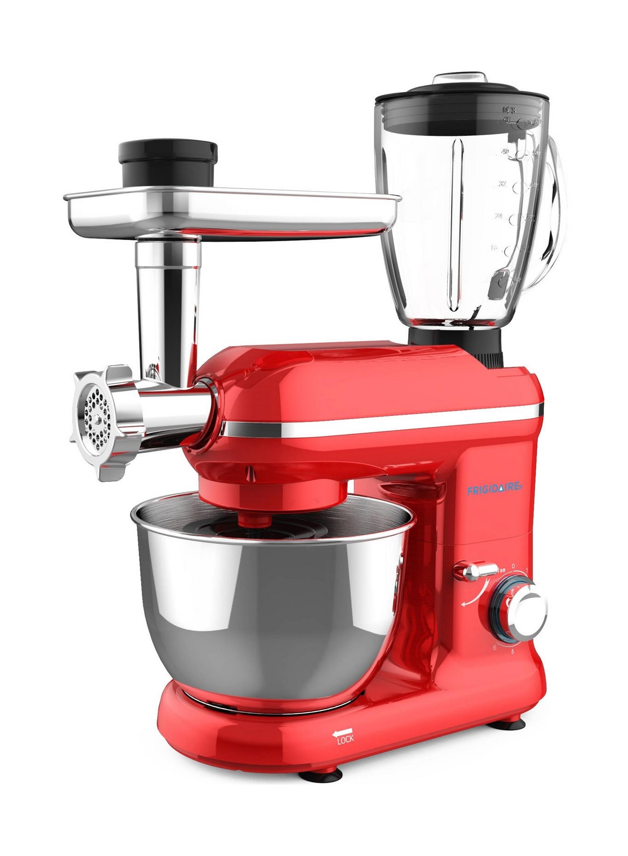ماكينة المطبخ فريجيدير مع خلاط ومفرمة لحم، 900 واط ، 1.5 لتر، FD5126 - أحمر
