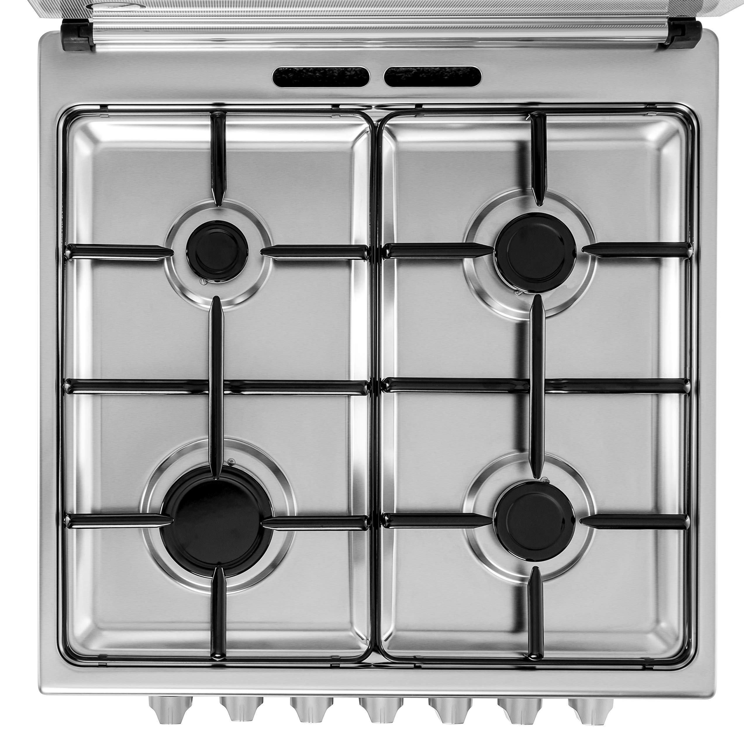 Frigidaire 4 Burners Gas Cooker, 60X60cm, FNGB60JGRSO - Stainless Steel